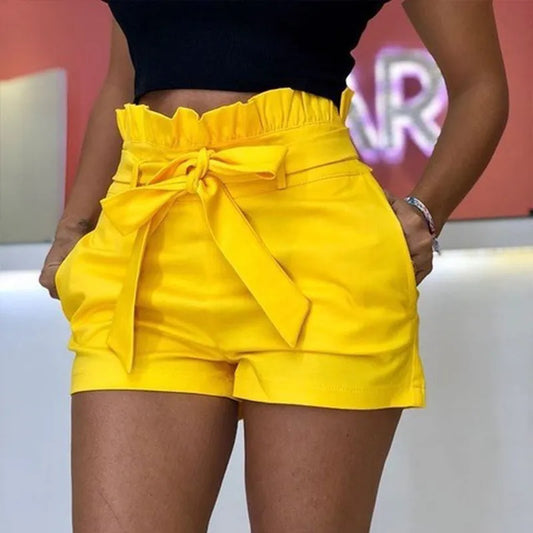 Shorts feminino de cintura alta